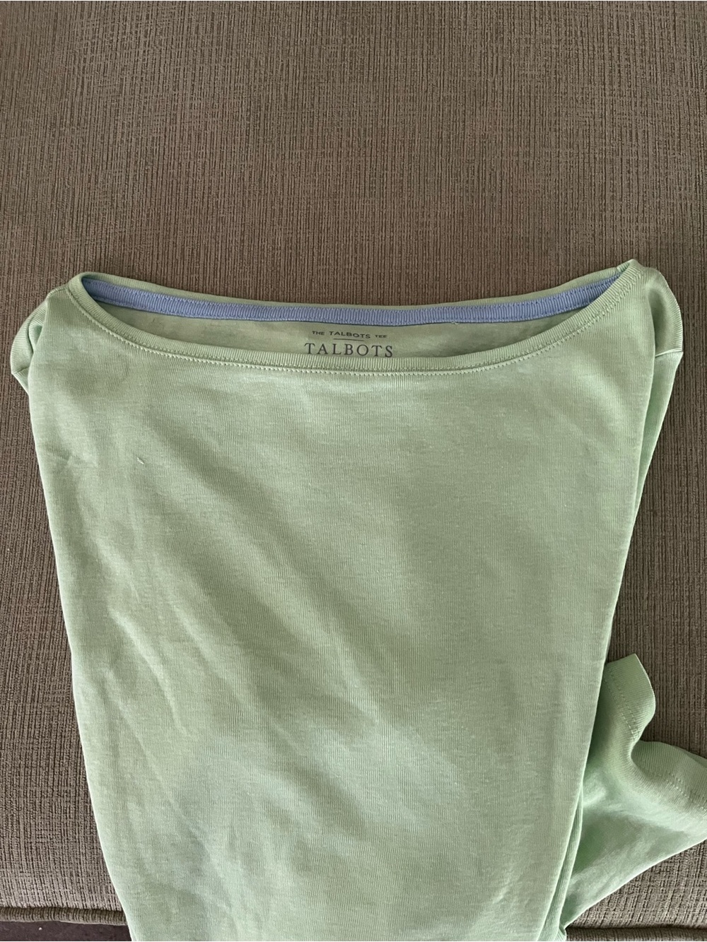 Talbots Mint Green Boatneck Long Sleeve Top